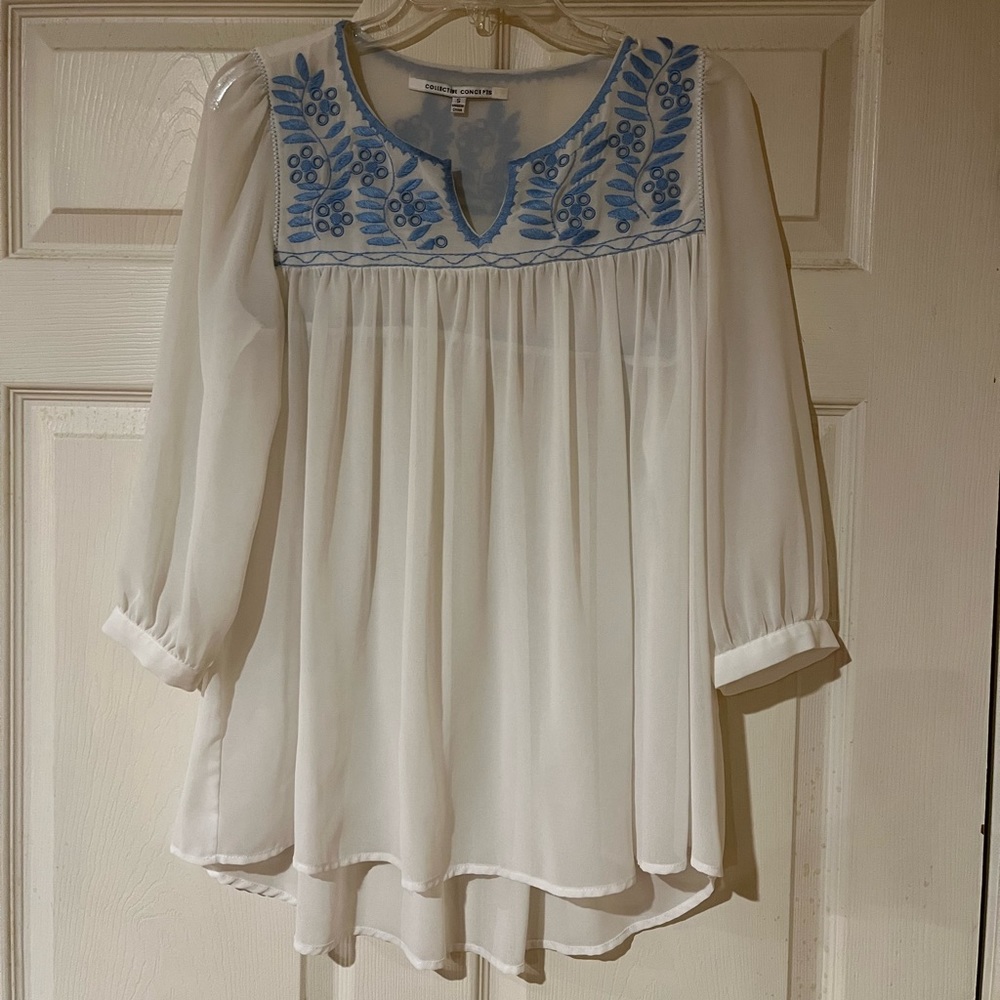 Collective Concepts embroidered blouse